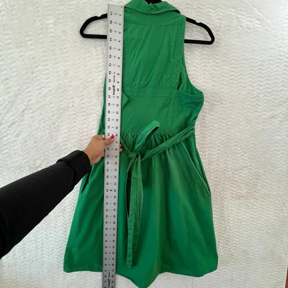 Anthropologie Maeve Kelly Green Fountain of Youth Sleeveless Shirt Dress Women 8 - Picture 13 of 16
